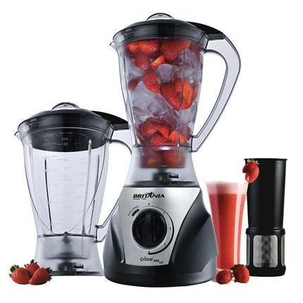 Liquidificador Britania Cristal Duo Preto - 700 W Menor preço em Liquidificador Britania Cristal Duo Preto - 700 W
