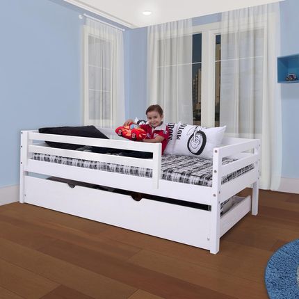Cama Infantil c/ Grade de Proteção e Gavetão ou Cama Auxiliar - Meninos - Casatema Menor preço em Cama Infantil c/ Grade de Proteção e Gavetão ou Cama Auxiliar - Meninos - Casatema