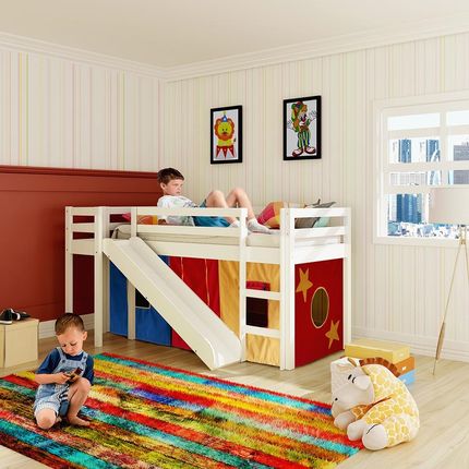 Cama com Escorregador Transversal Compacta - Para Quartos Pequenos - Tenda Multi Cores - Casatema Menor preço em Cama com Escorregador Transversal Compacta - Para Quartos Pequenos - Tenda Multi Cores - Casatema