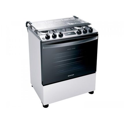 Fogão 5 Bocas Brastemp BFS5 PCB Turbo Chama - Timer Acendimento Automático Branco Menor preço em Fogão 5 Bocas Brastemp BFS5 PCB Turbo Chama - Timer Acendimento Automático Branco