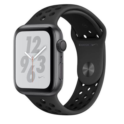 Menor preço em Apple Watch Nike+ Series 4 (GPS) - 44mm - Caixa cinza-espacial de alumínio com pulseira esportiva Nike Preta