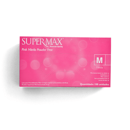 Luva de Procedimento Pink Nitrilo Tam M Supermax Menor preço em Luva de Procedimento Pink Nitrilo Tam M Supermax