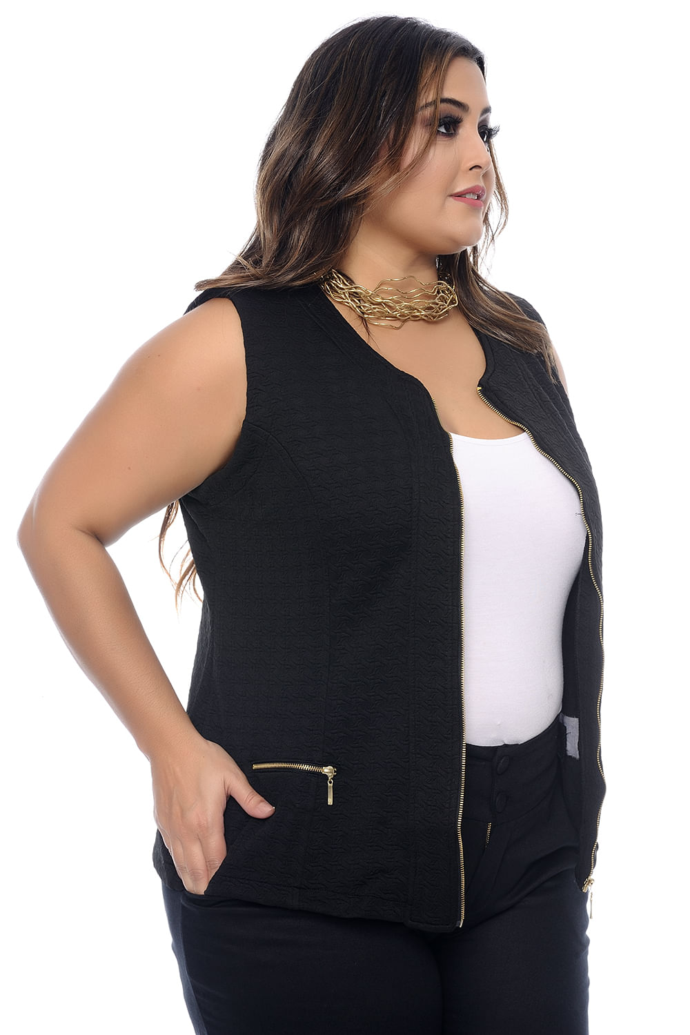 colete plus size feminino