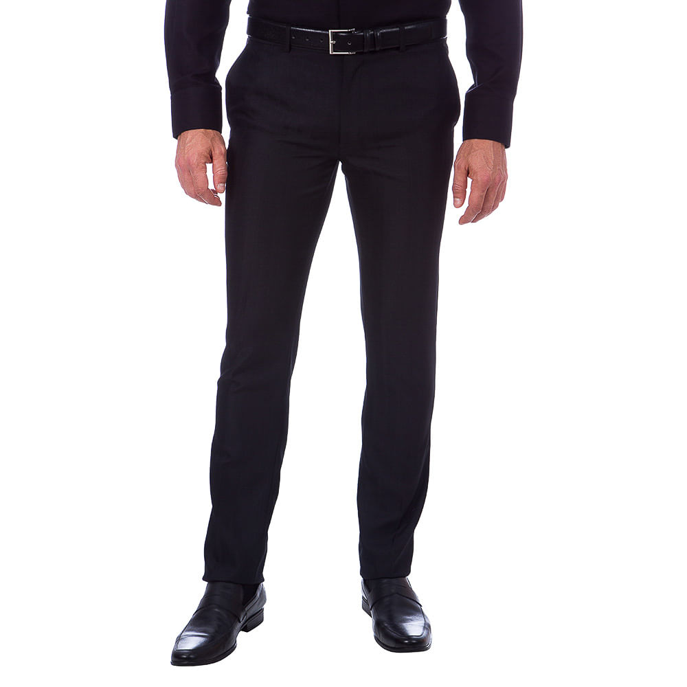 calça preta listrada