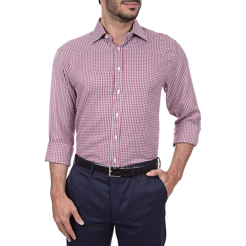 camisa xadrez social masculina