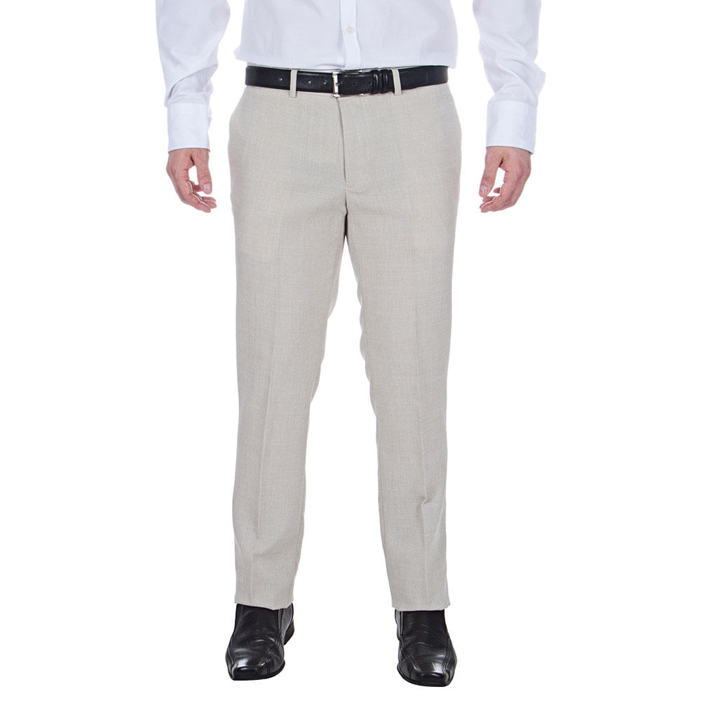calça bege masculina com camisa social