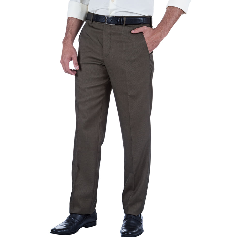 calça social marrom masculina