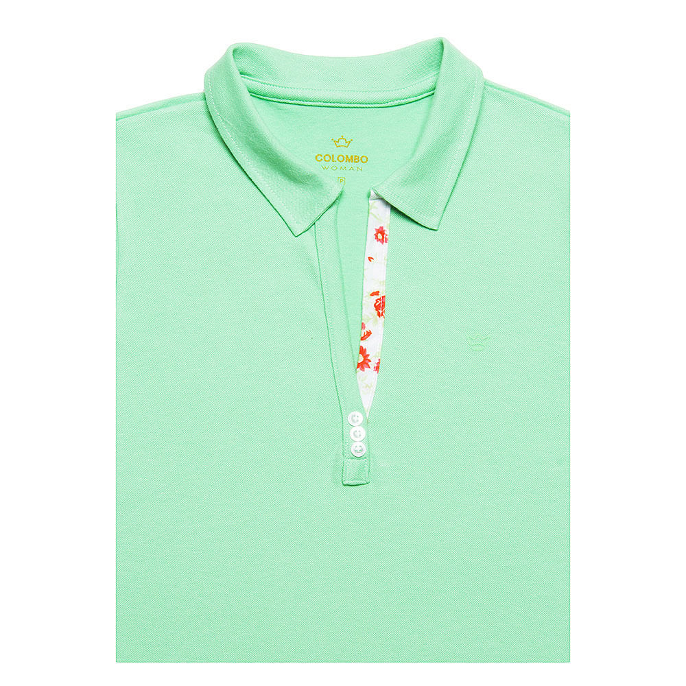 camisa polo verde feminina