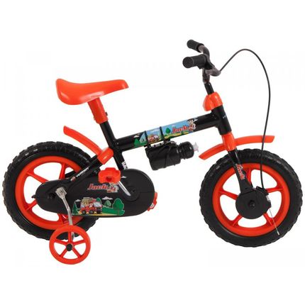 Bicicleta Infantil Aro 12 Verden Jack - Preta e Laranja com Rodinhas Menor preço em Bicicleta Infantil Aro 12 Verden Jack - Preta e Laranja com Rodinhas