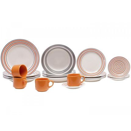 Aparelho de Jantar Chá 20 Peças Biona Cerâmica - Redondo 079943 Menor preço em Aparelho de Jantar Chá 20 Peças Biona Cerâmica - Redondo 079943