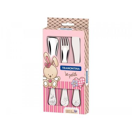 Conjunto de Talheres Tramontina Inox Infantil - 3 Peças Le Petit 66973/005 Menor preço em Conjunto de Talheres Tramontina Inox Infantil - 3 Peças Le Petit 66973/005