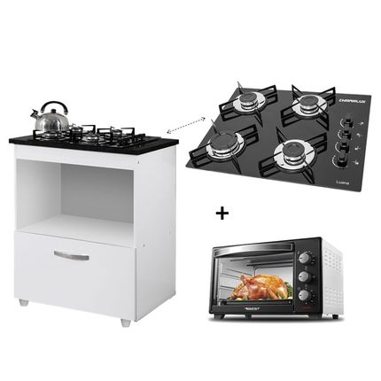 Kit Balcão Cooktop 1 Porta BR C/Forno Elétrico 48L 220V C/Fogão Cooktop 4 Bocas é ruim? Kit Balcão Cooktop 1 Porta BR C/Forno Elétrico 48L 220V C/Fogão Cooktop 4 Bocas é boa?