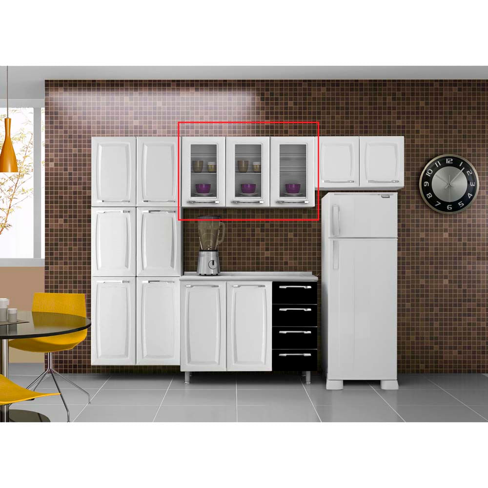 Cozinha Compacta Itatiaia Diamante Com 11 Portas Branca Preta Cozinha Compacta Itatiaia Diamante Com 11 Portas Branca Preta