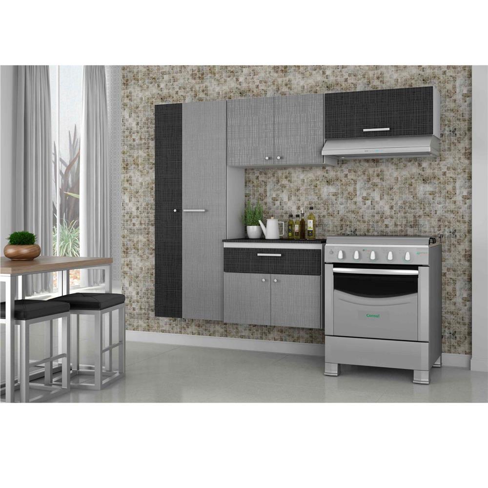 Cozinha Compacta Bartira P Rola Linho Com 7 Portas E 1 Gaveta Cozinha Compacta Bartira P Rola Linho Com 7 Portas E 1 Gaveta