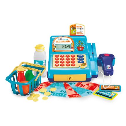 Caixa Registradora Creative Fun com Acessórios, Alimentação por 2 Pilhas AA Indicado para +4 Anos Azul Multikids - BR386 Menor preço em Caixa Registradora Creative Fun com Acessórios, Alimentação por 2 Pilhas AA Indicado para +4 Anos Azul Multikids - BR386