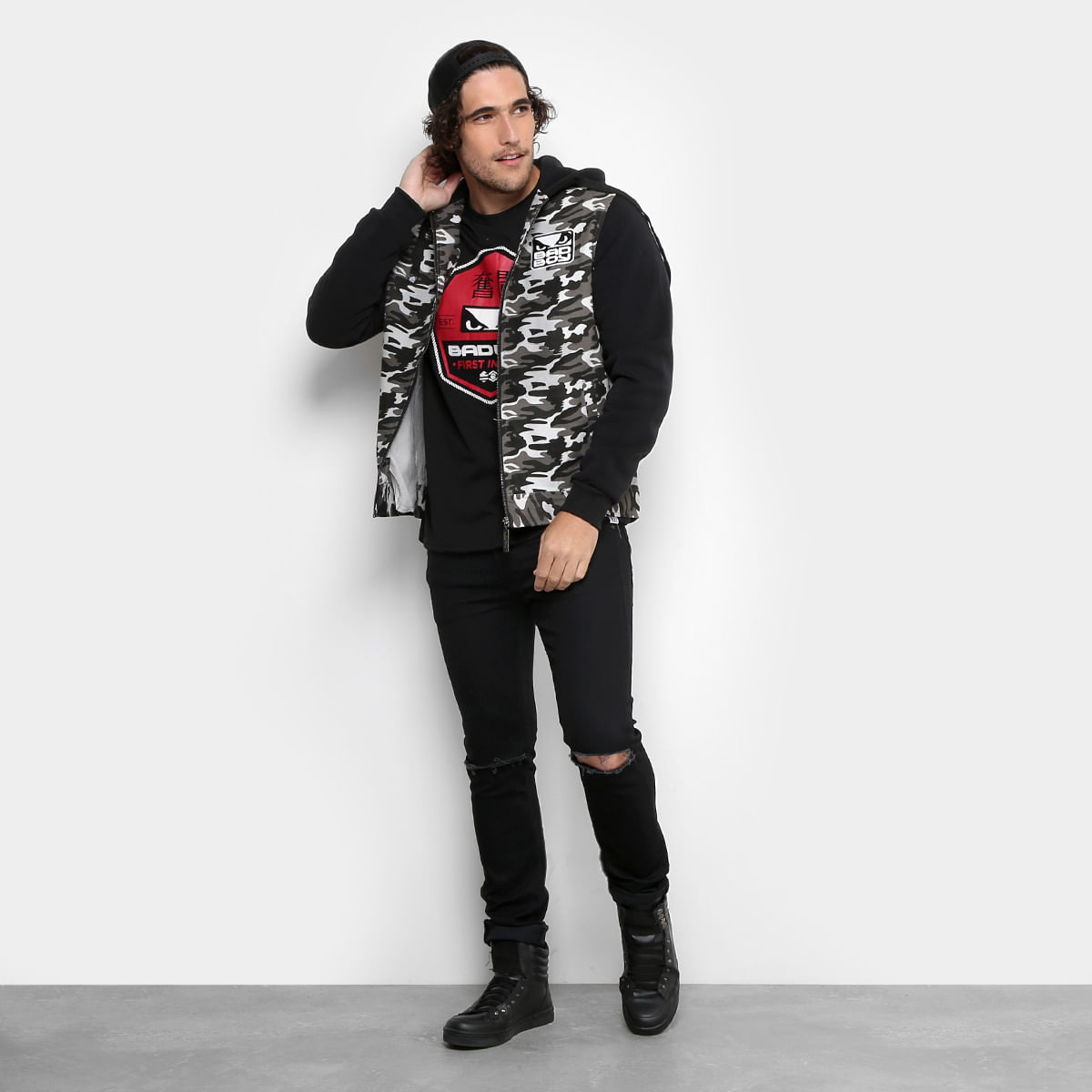 jaqueta bad boy military masculina