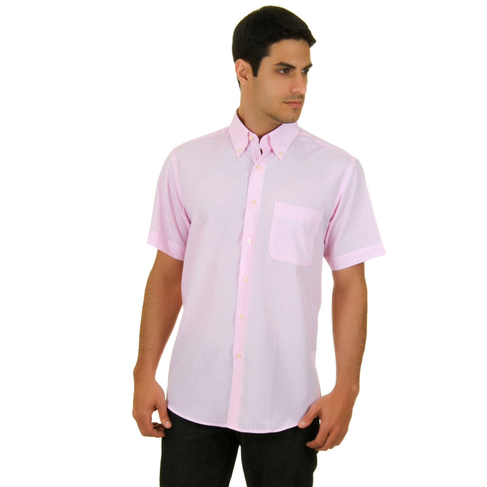 camisa social masculina rosa bebe