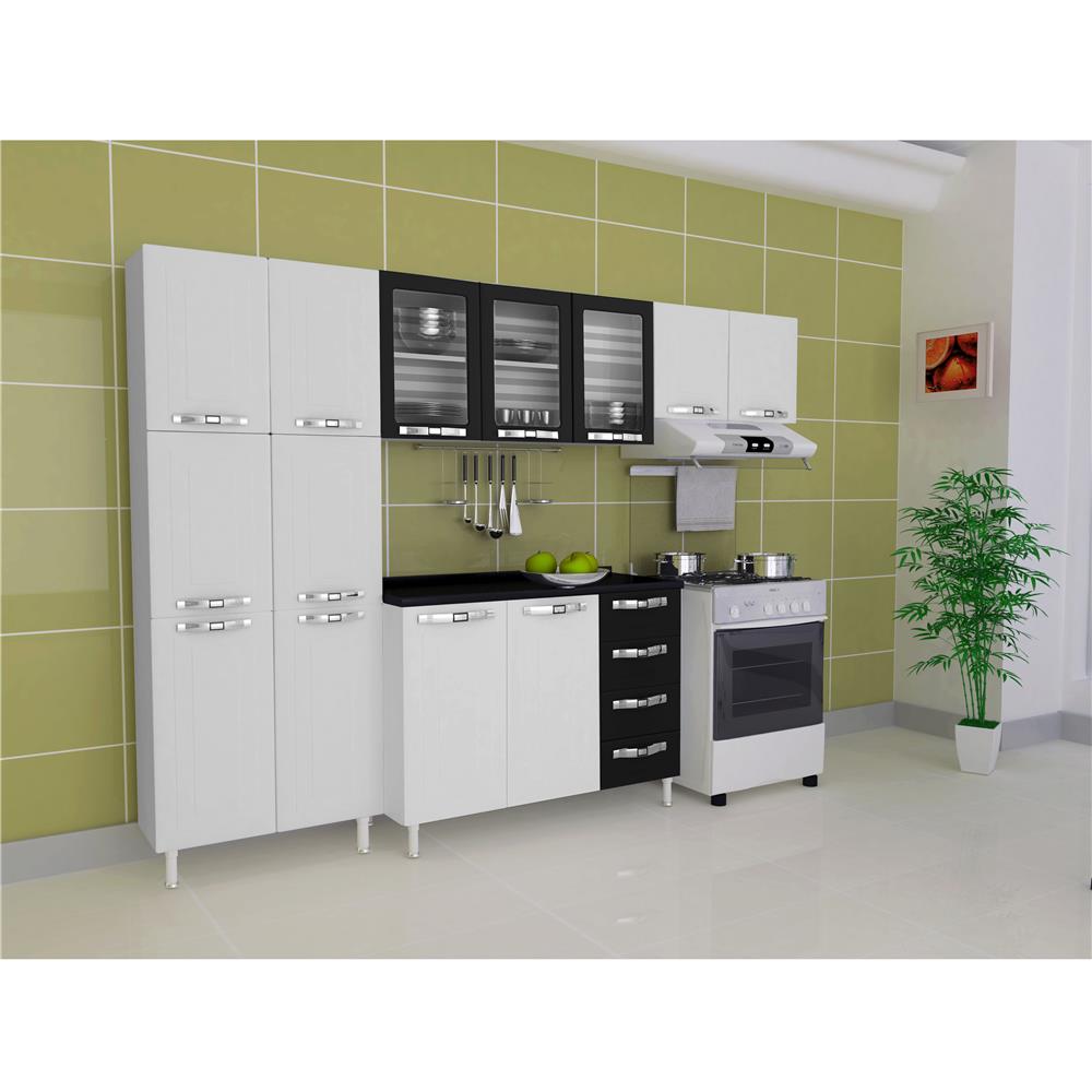 Cozinha Compacta Colormaq Class Master Com 4 Pe As Branca Preta Cozinha Compacta Colormaq Class Master Com 4 Pe As Branca Preta
