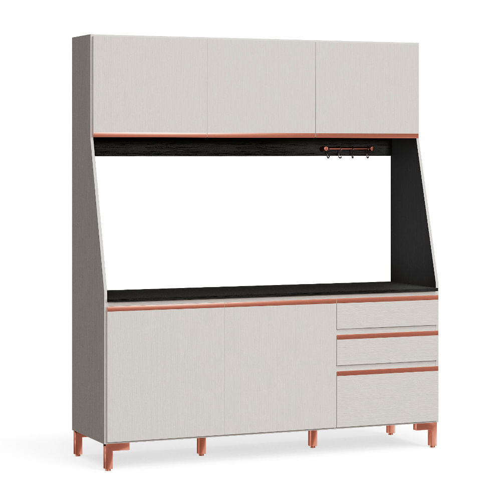 Cozinha Compacta Kappesberg F740 182cm 5 Portas E 4 Gavetas Cozinha Compacta Kappesberg F740 182cm 5 Portas E 4 Gavetas