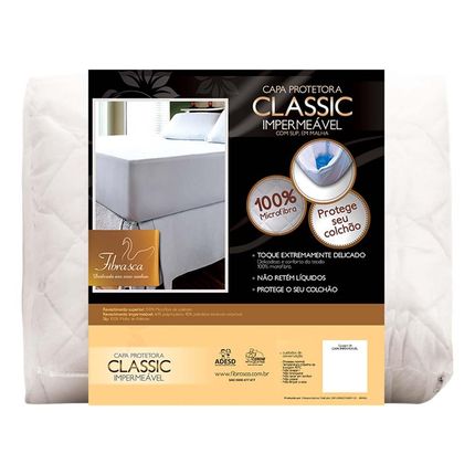 Menor preço em Protetor de Colchão Fibrasca Classic para Mini Cama em Poliéster Impermeável 42 x 70 x 150 cm – Branco.