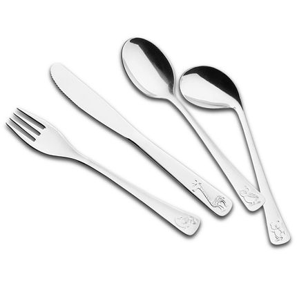 Conjunto de Talheres Tramontina p/ Crianças Inox - 4 Peças Menor preço em Conjunto de Talheres Tramontina p/ Crianças Inox - 4 Peças
