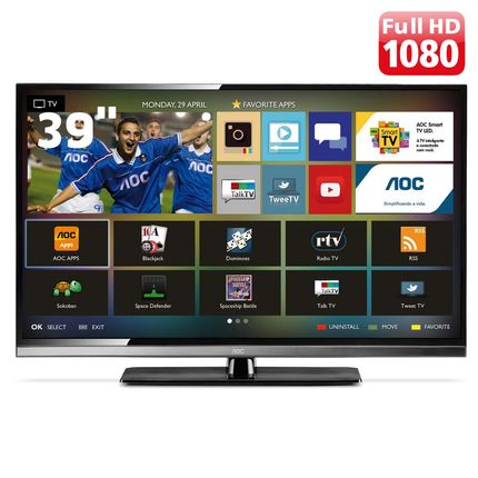 Smart TV  LED 39   Full HD AOC LE39D3540 com Conversor 