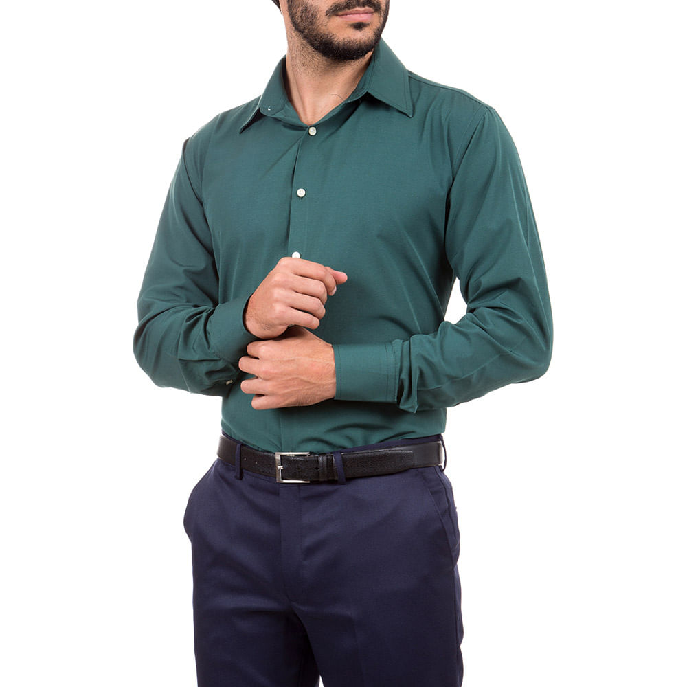 camisa social masculina verde