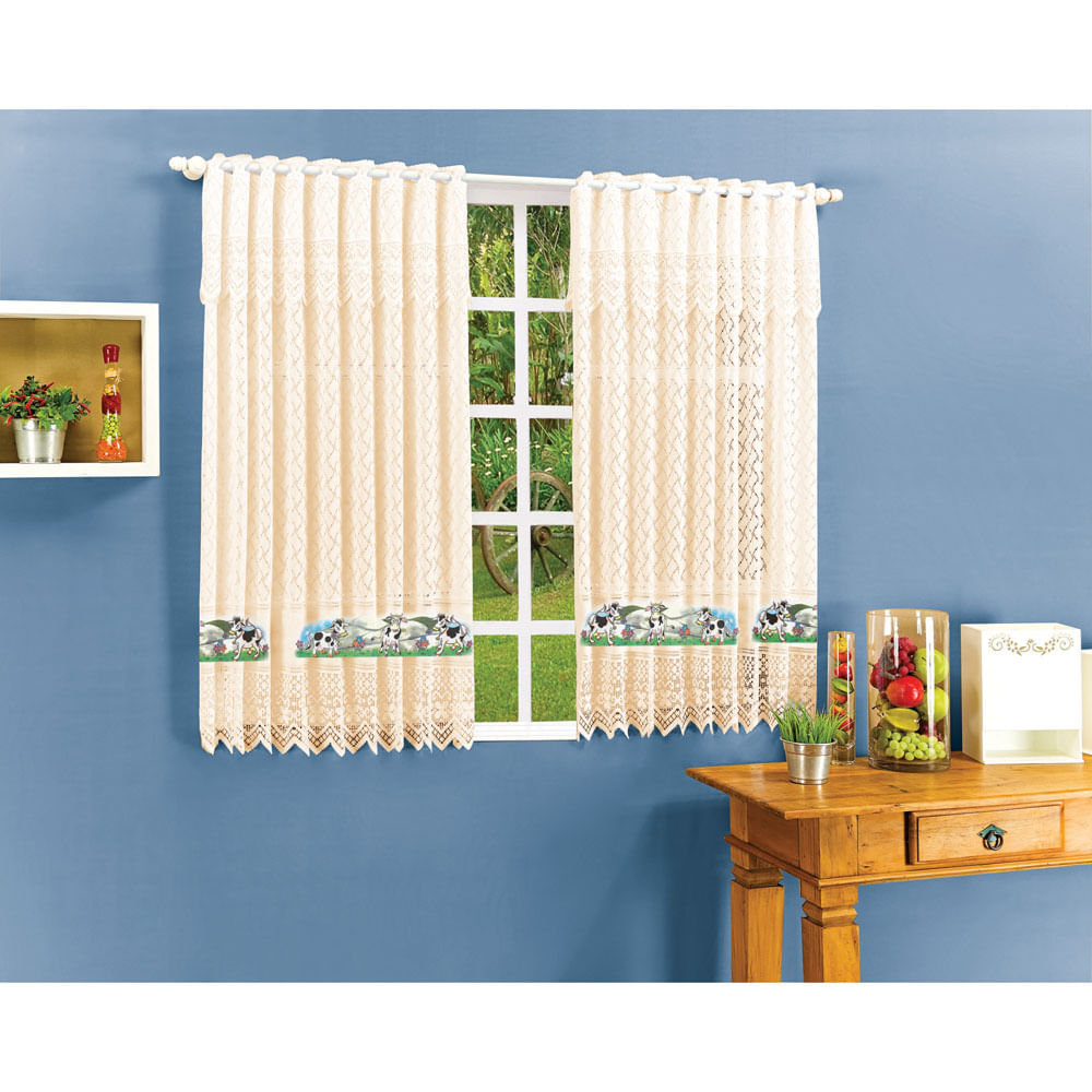 Cortina Para Cozinha Princesa Do Lar Vaquinha 120×220 Cm Bege Cortina Para Cozinha Princesa Do Lar Vaquinha 120×220 Cm Bege