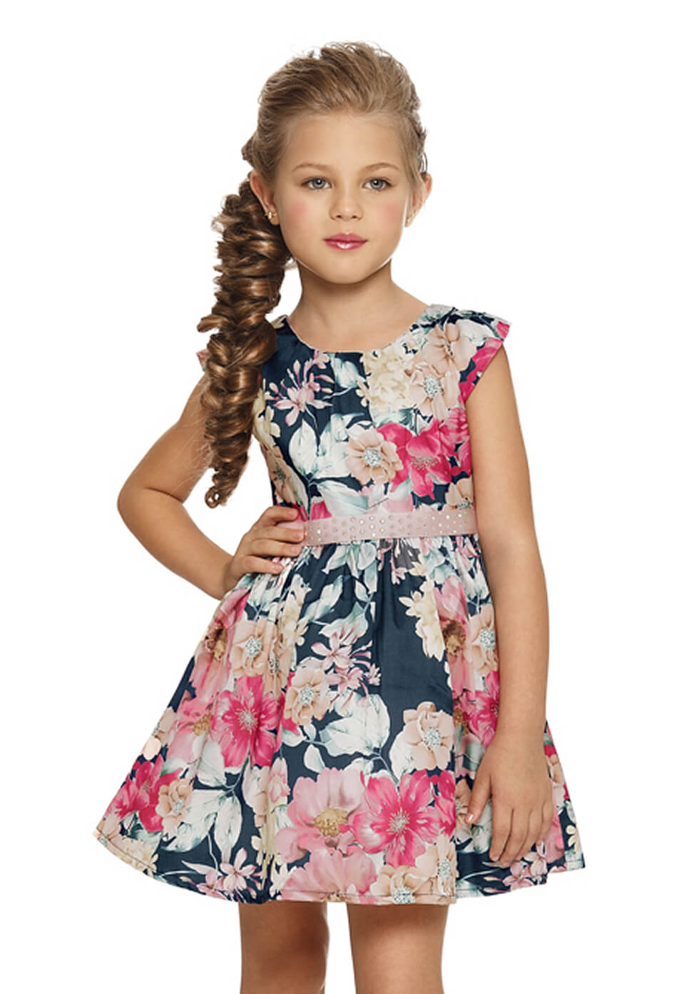 vestido infantil estampado de festa