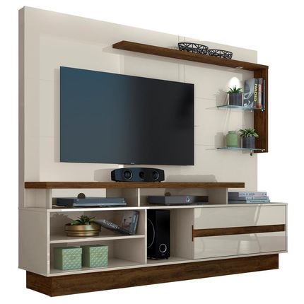 Estante Home Theater Madetec Vicente para TV de até 60” Off White/Savana Menor preço em Estante Home Theater Madetec Vicente para TV de até 60” Off White/Savana