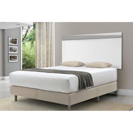 Cabeceira para Cama Box Casal Bartira Granada Branca/Cinza Menor preço em Cabeceira para Cama Box Casal Bartira Granada Branca/Cinza