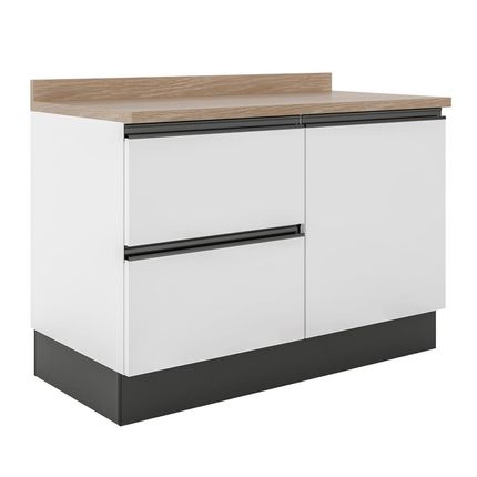 Balcão Bartira Línea com 3 Gavetas e 1 Porta Branco Menor preço em Balcão Bartira Línea com 3 Gavetas e 1 Porta Branco