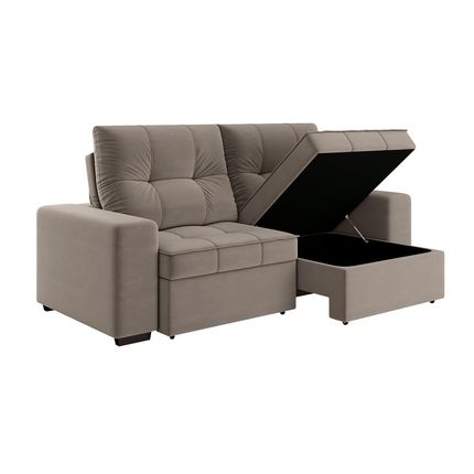 Sofá 4 Lugares Linoforte Dublin com Assento Retrátil, Encosto Reclinável e Baú em Tecido Suede 230 cm de largura Capuccino Menor preço em Sofá 4 Lugares Linoforte Dublin com Assento Retrátil, Encosto Reclinável e Baú em Tecido Suede 230 cm de largura Capuccino