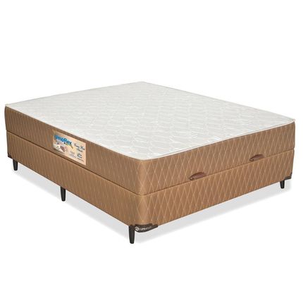 Cama Box Conjugada Casal Umaflex Ideale Molas Bonnel, Pillow Top com Baú 59 x 138 x 188 cm - Branco/Marrom Menor preço em Cama Box Conjugada Casal Umaflex Ideale Molas Bonnel, Pillow Top com Baú 59 x 138 x 188 cm - Branco/Marrom