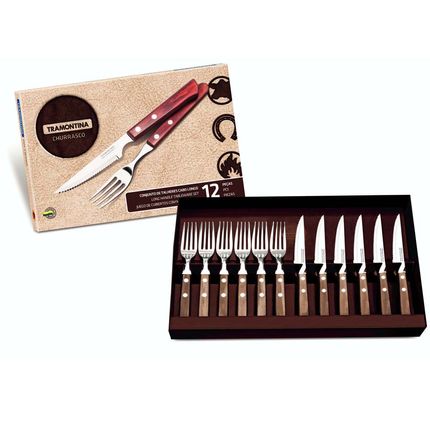 Menor preço em Conjunto p/ Churrasco Tramontina Polywood Marrom - 12 Peças
