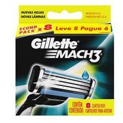 Carga para Aparelho de Barbear Gillette Mach3 - 8 Unidades.