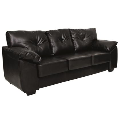 Sofá 3 Lugares Luizzi Montreal II em PU Preto Menor preço em Sofá 3 Lugares Luizzi Montreal II em PU Preto
