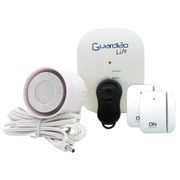 Kit de Alarme Guardião Lite On Eletrônicos Sem Fio com 2 Sensores Magnéticos e Controle Remoto - Branco.