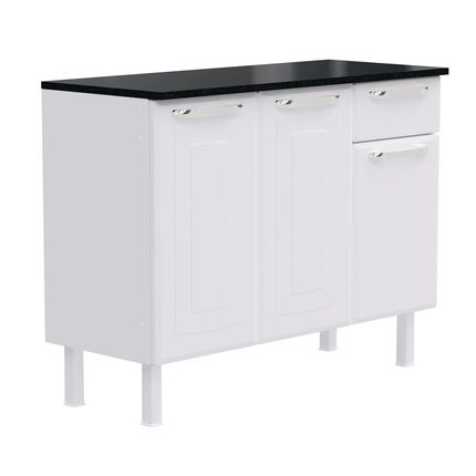 Balcão Colormaq Crystal com 3 Portas e 1 Gaveta Branco Menor preço em Balcão Colormaq Crystal com 3 Portas e 1 Gaveta Branco