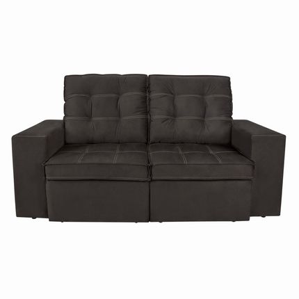 Sofá 3 Lugares Luizzi Monet Retrátil e Reclinável em Veludo 191 cm de largura Marrom Menor preço em Sofá 3 Lugares Luizzi Monet Retrátil e Reclinável em Veludo 191 cm de largura Marrom