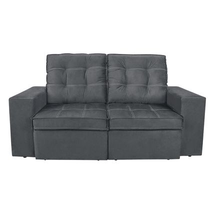 Sofá 3 Lugares Luizzi Monet Retrátil e Reclinável em Veludo 191 cm de largura Cinza Menor preço em Sofá 3 Lugares Luizzi Monet Retrátil e Reclinável em Veludo 191 cm de largura Cinza