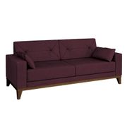 Sofá 3 Lugares Linoforte Grazzi com Revestimento em Suede Bordo