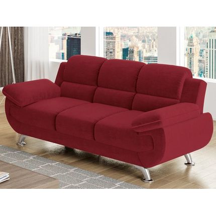 Sofá 3 Lugares Suede Spazium - Linoforte Menor preço em Sofá 3 Lugares Suede Spazium - Linoforte