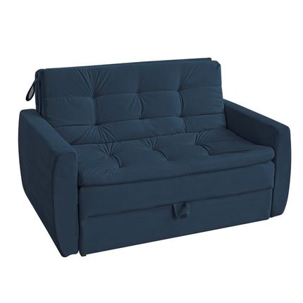 Sofá-cama Matrix Taylor em Tecido Veludo Azul Menor preço em Sofá-cama Matrix Taylor em Tecido Veludo Azul