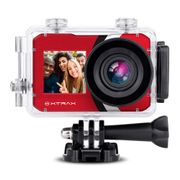 Câmera Digital e Filmadora Xtrax Selfie 4K 16MP Vermelha.