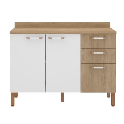 Balcão Triplo Bartira Cintia Plus com 2 Portas e 3 Gavetas Menor preço em Balcão Triplo Bartira Cintia Plus com 2 Portas e 3 Gavetas