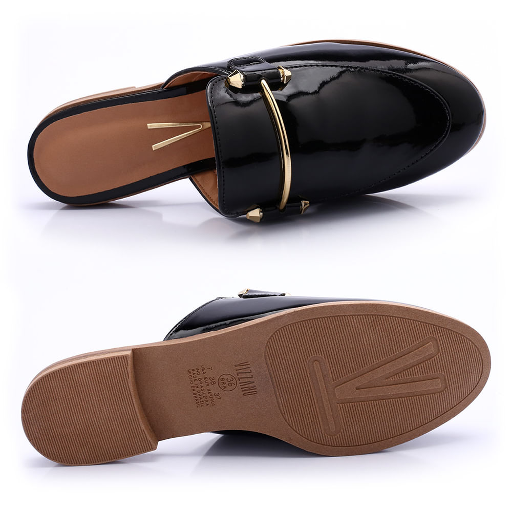 mule vizzano preto verniz