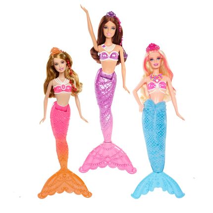 Kit Barbie Sereia Das Perolas Amiga Sereia Roxa Amiga Sereia Coral Compre No Shopfacil Com