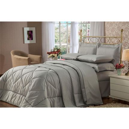 Edredom Queen Plumasul Microfibra Poliéster 300 Fios 240 x 260 cm - Cinza. é ruim? Edredom Queen Plumasul Microfibra Poliéster 300 Fios 240 x 260 cm - Cinza. é boa?