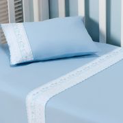 Jogo de cama Infantil Plumasul Baby Dreams 233 fios - Urso Azul/Branco